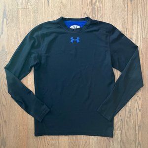 Under Armour long sleeve 'allseasongear stay cool' black with blue logo MD